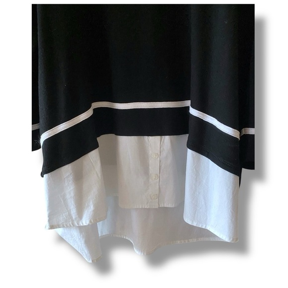 Elegant Black and White Layered Look Tunic Sweater Woman’s Size 2X NWT - Picture 7 of 12